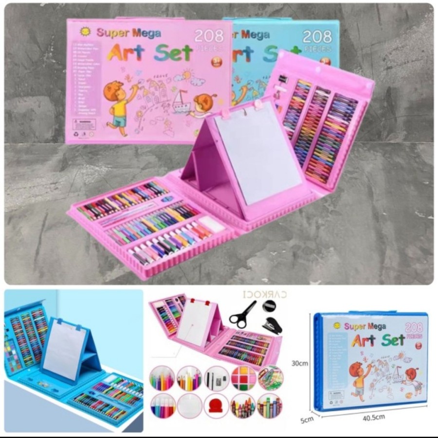 Crayon Anak Set 208 pcs Pensil Warna Alat Lukis Gambar Jumbo Sekolah A