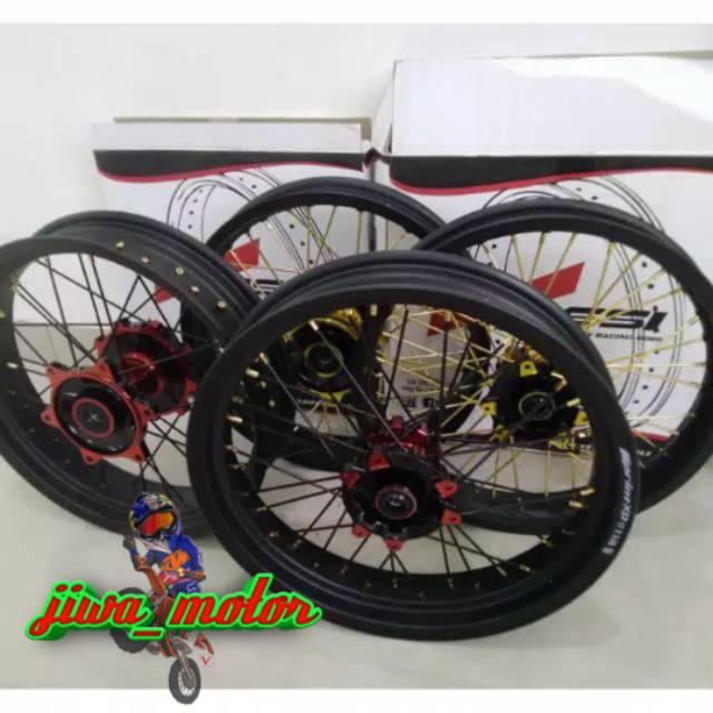 Velg CRF150 komplit PNP siap pasang ukuran bebas pilih/velg supermoto CRF150/velg crf supermoto