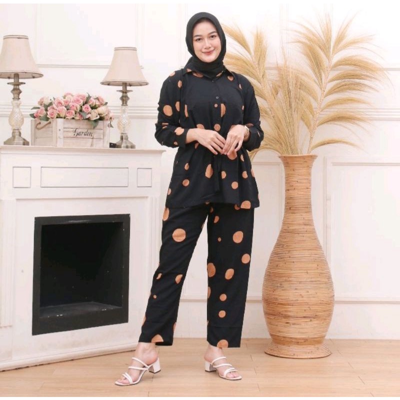 [LD. 120] SETELAN TIE DYE WANITA JUMBO MURAH // one set  tie dye kekinian// set tie dye polka