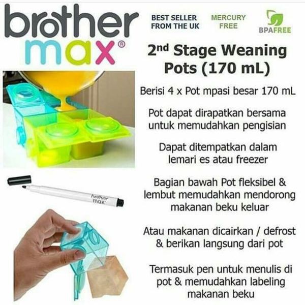 Brother Max 2nd Stage Weaning Pots – Wadah Penyimpanan MPASI