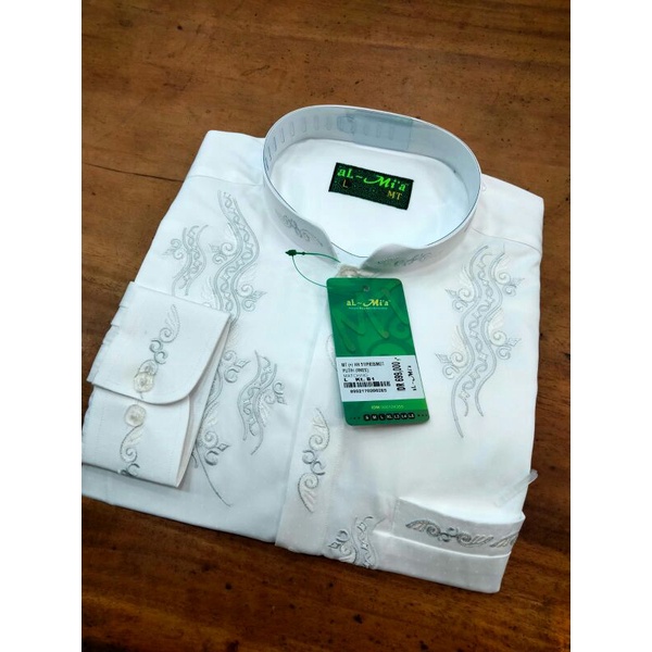 baju koko al-mia MT ORIGINAL lengan panjang  PUTIH