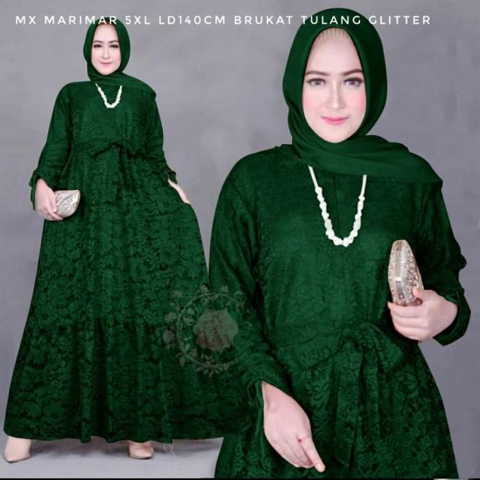 Maxi Gamis MARIMAR XXXL / 3XL JUMBO BUSUI Brukat Tulang Lapis Furing