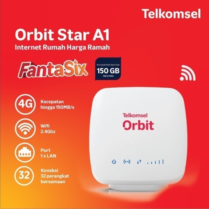 Modem Telkomsel Orbit Star A1 Fantasix Free Kuota 150GB