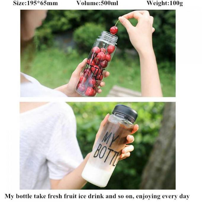 BOTOL TEMPAT BENING SIMPAN MINUM JUS 500ML PLASTIK UNIK LUCU