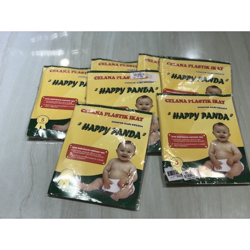Popok Pelastik Bayi Happy Panda 1pack(berisi 5pcs) POPOK BAYI SEKALI PAKAI 100% AMAN (SNI) TERMURAH