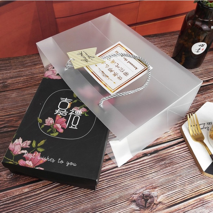 

SALE Paperbag Transparant M 25.5x18x15cm 005049 Kantong box kue packaging