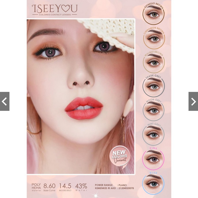 SOFTLENS MINUS DAN NORMAL OMEGA I SEE YOU MINT GREY 14.5mm (0.00 sd -6.00) GRATIS TEMPAT SOFLEN