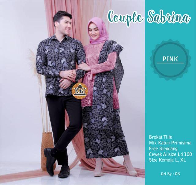 BATIK COUPLE SABRINA  SELENDANG MUTIARA sania ruffle - adila couple brokat modern batik modern -