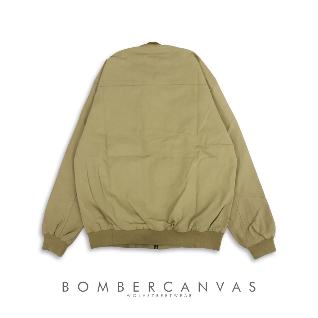 JAKET BOMBER PRIA SIMPLE SOFT CREAM POLOS CANVAS PREMIUM QUALITY | JACKET PRIA CASUAL