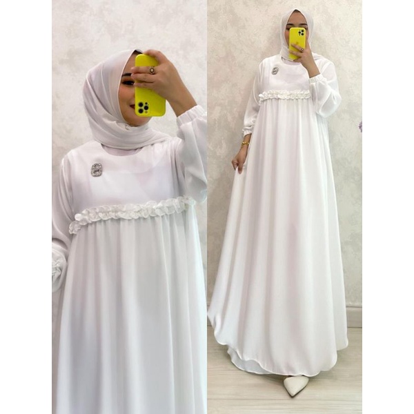princess gamis/gamis putih/gamis lebaran/gamis terbaru/gamis terlaris/gamis putih jumbo/gamis lebara