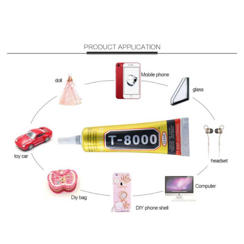 (P) Lem TOUCHSCREEN T8000 LIQUID GLUE OPTICAL CLEAR /  Lem serbaguna ZHAN LI DA