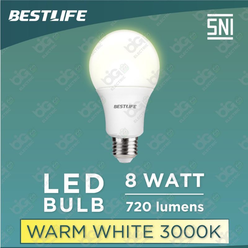 LAMPU BULB AMAN DIKIRIM BEST LIFE LED 8 WATT 3000K BESTLIFE BL-LED-BULB-8W-A60 BOHLAM