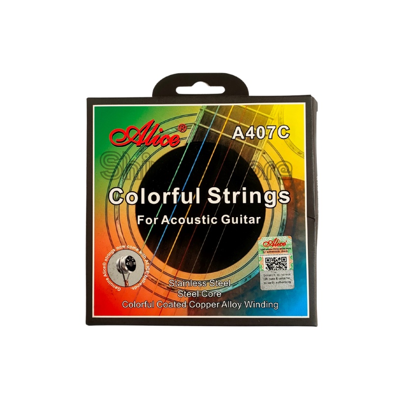 Senar Gitar Akustik Klasik Nylon Alice AC107C A407C Pelangi Rainbow Original