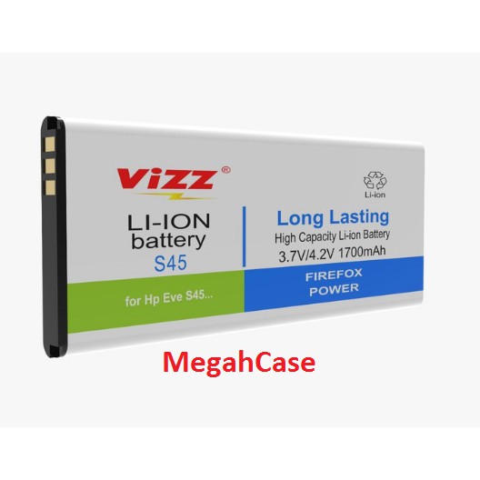 Baterai Vizz EVERCOSS S45 EXTREAM LIFE FUTURE DOUBLE POWER VIZZ ORIGINAL