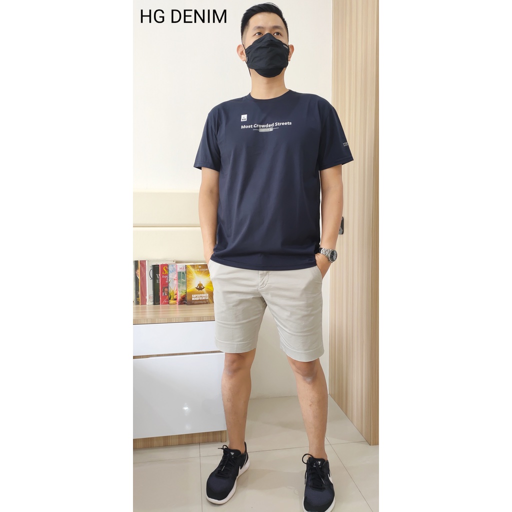 HG DENIM L COTTON COMBED KAOS PRIA POLOS PENDEK