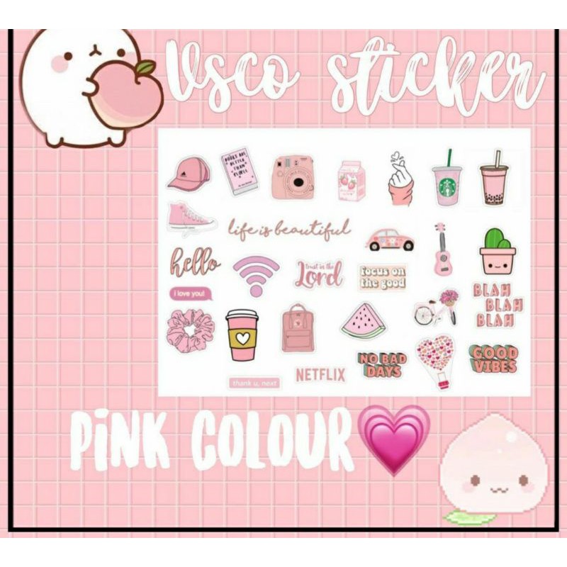 

Aesthethic sticker vsco |warna pink♡