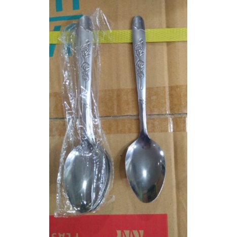 sendok bunga stainless sendok makan besi kokoh