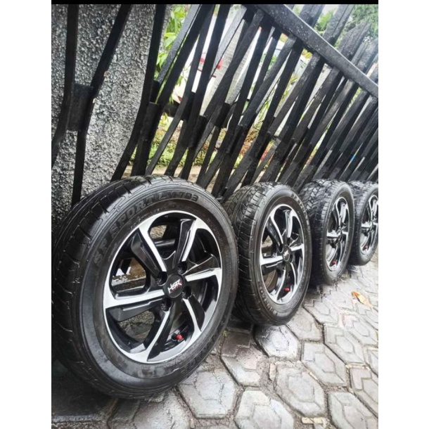 4 Velg R14 PCD 100+Ban 175/65 agya ayla karimun sigra calya sirion classy brio mobilio jazz yaris harga yg tercantum untuk 4 velg dan 4 ban tinggal pasang