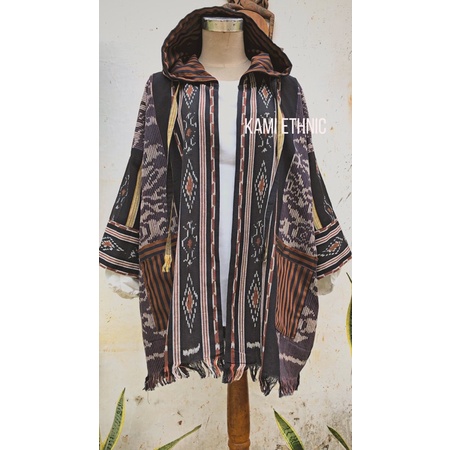 Hoodie - hoodie etnik - hoodie tenun - jaket tenun - outer tenun - outer - bigsize - jumbo outer
