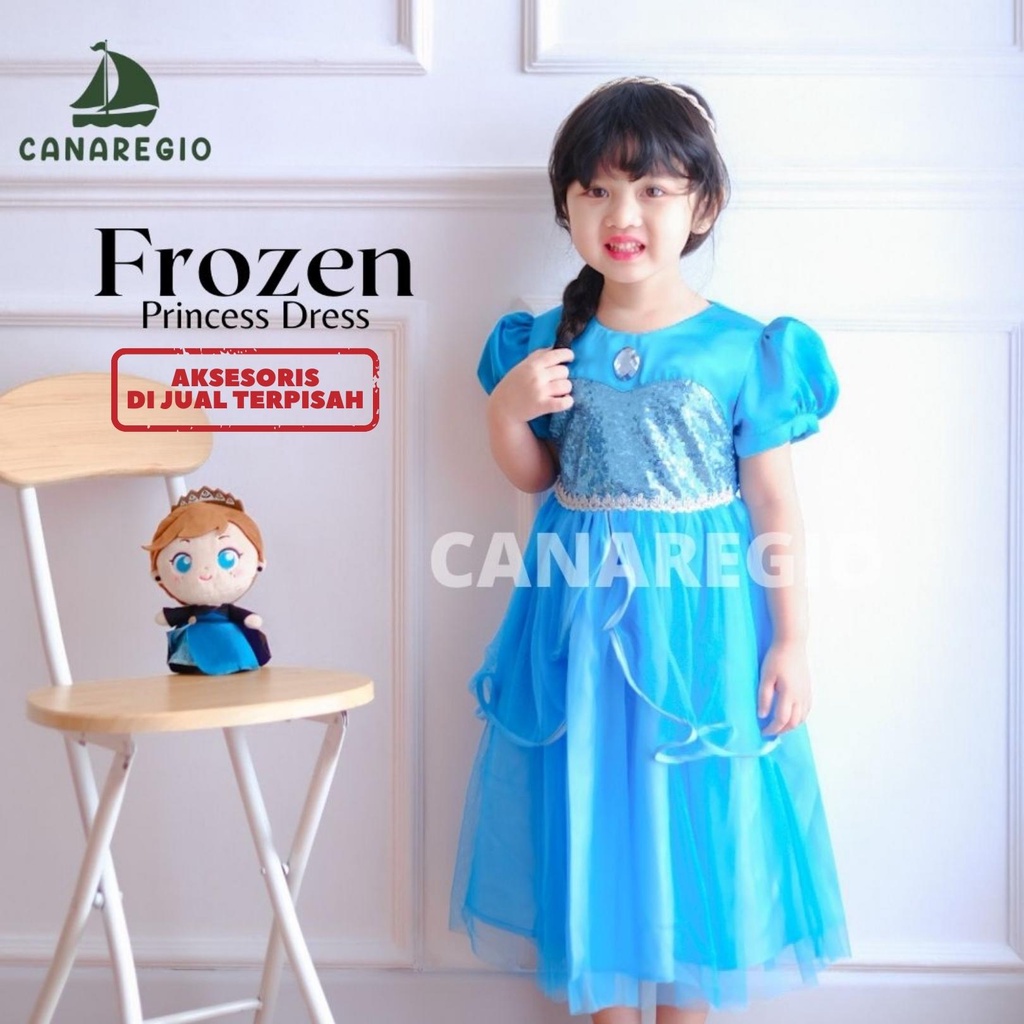 GAUN PRINCESS FROZEN | BAJU ANAK PRINCESS PEREMPUAN | GAUN ANAK PEREMPUAN | BAJU FROZEN ANAK PEREMPU