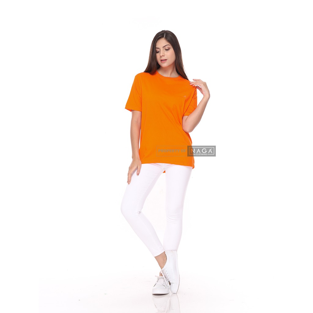 Naga Clothing Baju  Kaos  Polos  Oranye Orange  1000 Cotton 