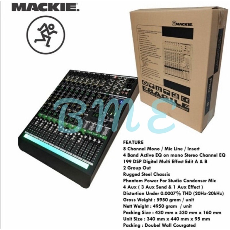 MIXER AUDIO MACKIE PRO FX8v3/PROFX8v3 8CH EFFECT REVERB 199 DSP NEW  Stok