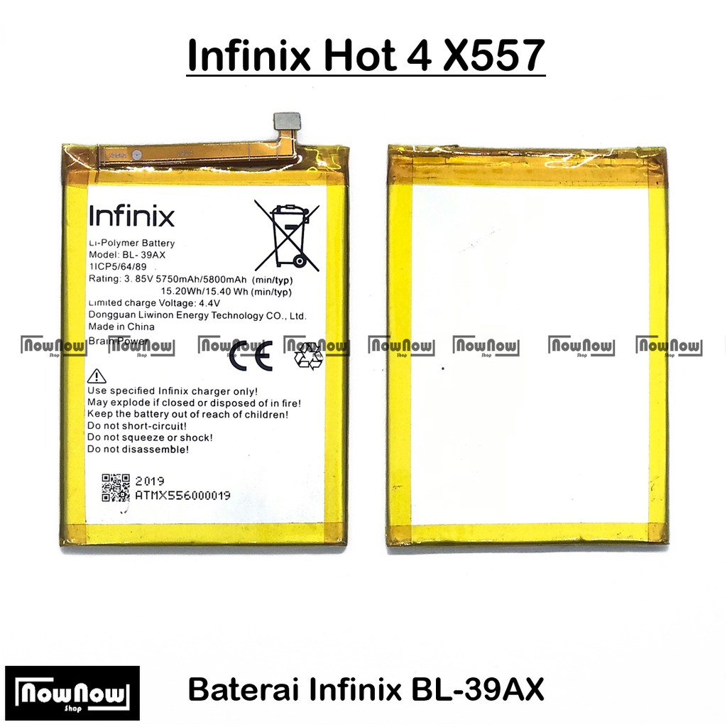 Baterai Infinix Hot 4 X557 BL-39AX Original Batre Batrai Battery HP BL39AX