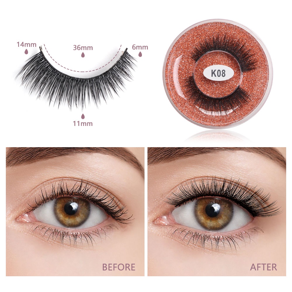 MAANGE Bulu Mata Palsu Natural Bulu Mata 3D Eyelash Untuk Ekstensi Alami 7126