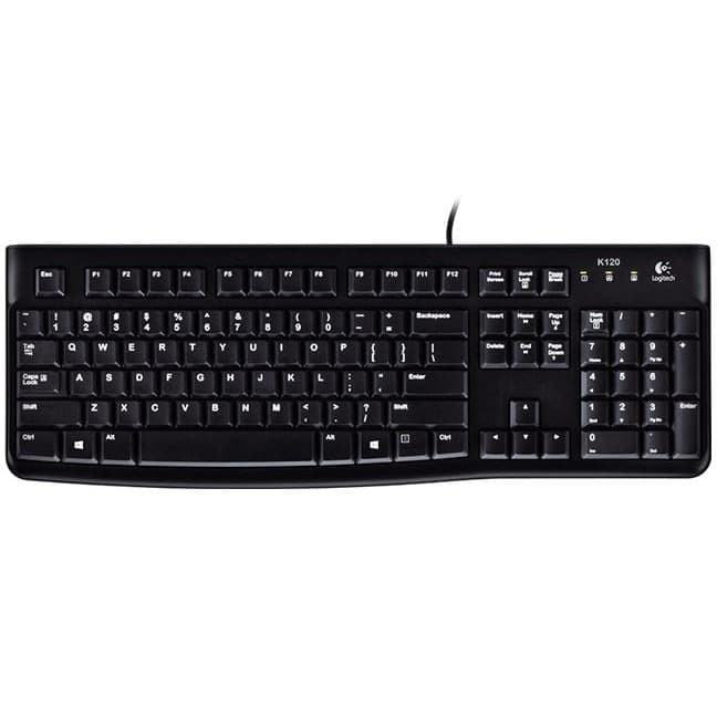 LOGITECH K120 KEYBOARD USB GARANSI RESMI LOGITECH TERMURAH - Hitam