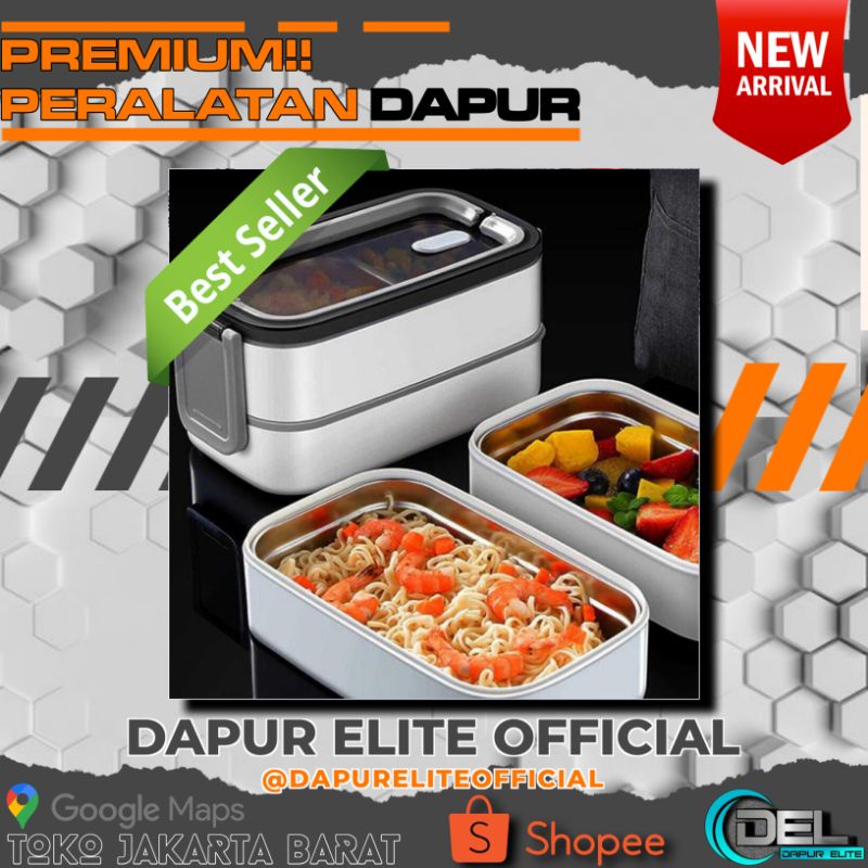 Kotak Bekal Tempat Makan Stainless Steel Dewasa Anak Kotak Makan