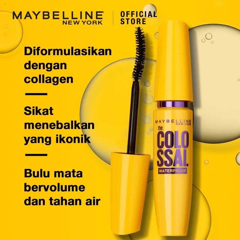 MAYBELLINE Black Mascara Waterproff - Hyper Curl / The Falsies Push Up Drama / The Colossal Magnum Black / The Falsies Lash Lift