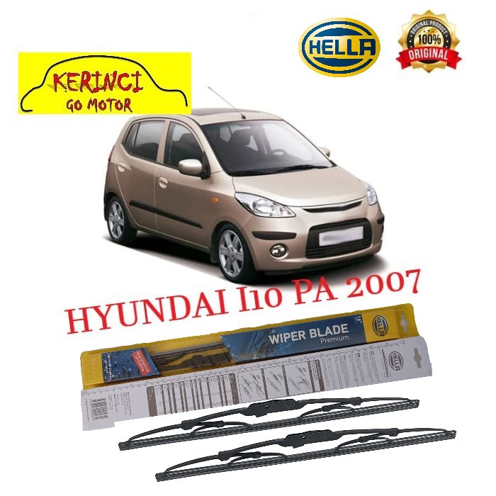 WIPER HYUNDAI I10 PA 2007 HELLA PREMIUM 22&quot; &amp; 16&quot; SEPASANG WIPER