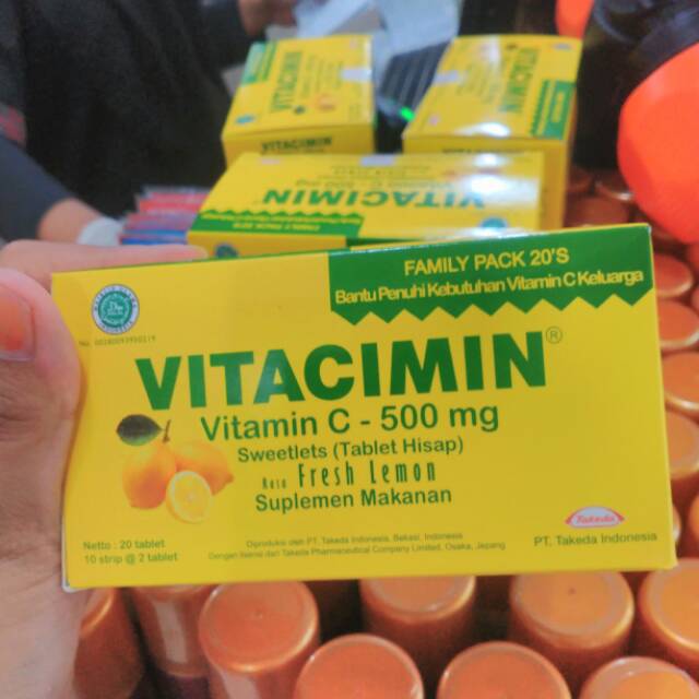 Vitacimin C rasa Lemon 1 box isi 10 strip