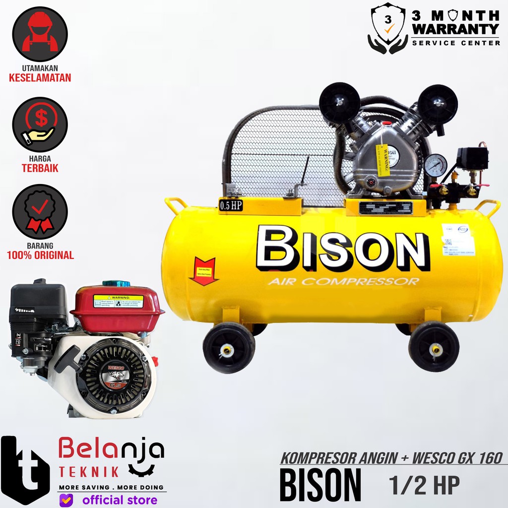 bison Mesin Kompresor Angin 0.5 Hp Wesco Gx 160 5.5 Hp