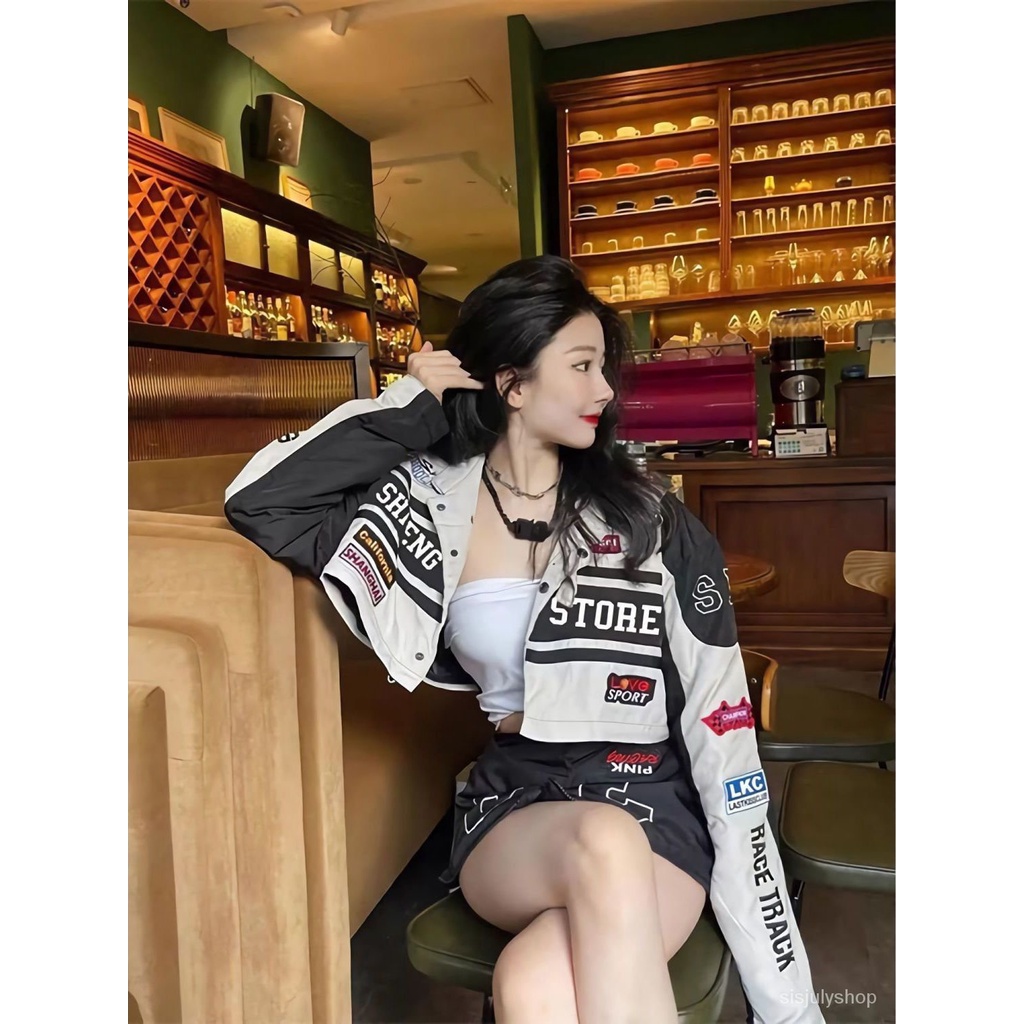 [✅BISA COD]  2022 Jaket super hot girl yang bisa dilepas musim panas setelan motor dua potong fashion wanita