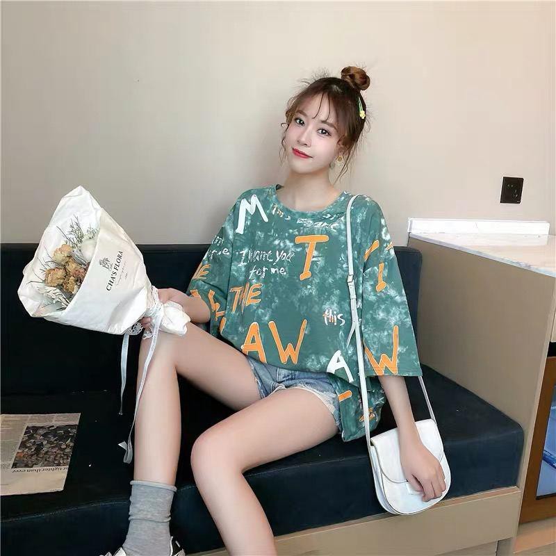 Oversize Tee Tshirt   Wanita Model Longgar Motif LAW