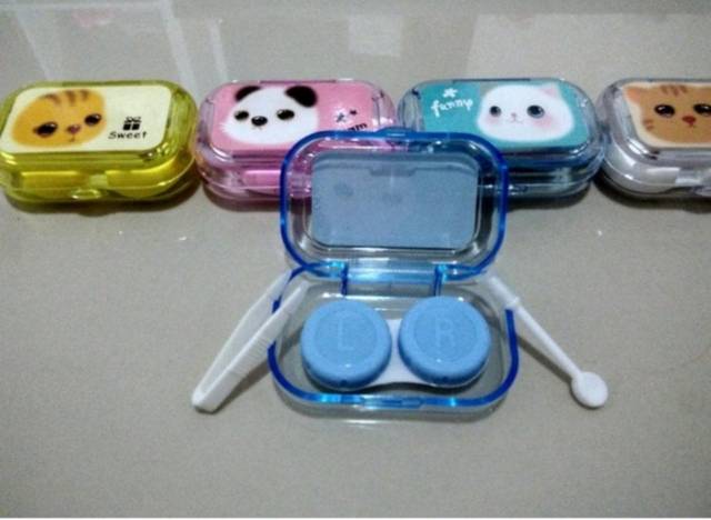 Tempat softlens kecil tanpa botol kotak softlens