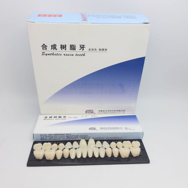 1 Set Gigi Palsu Acrylic Fullset Caiyu Rahang Atas Bawah