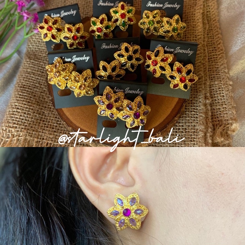 Anting Alpaka Bintang/anting subeng/anting Bali