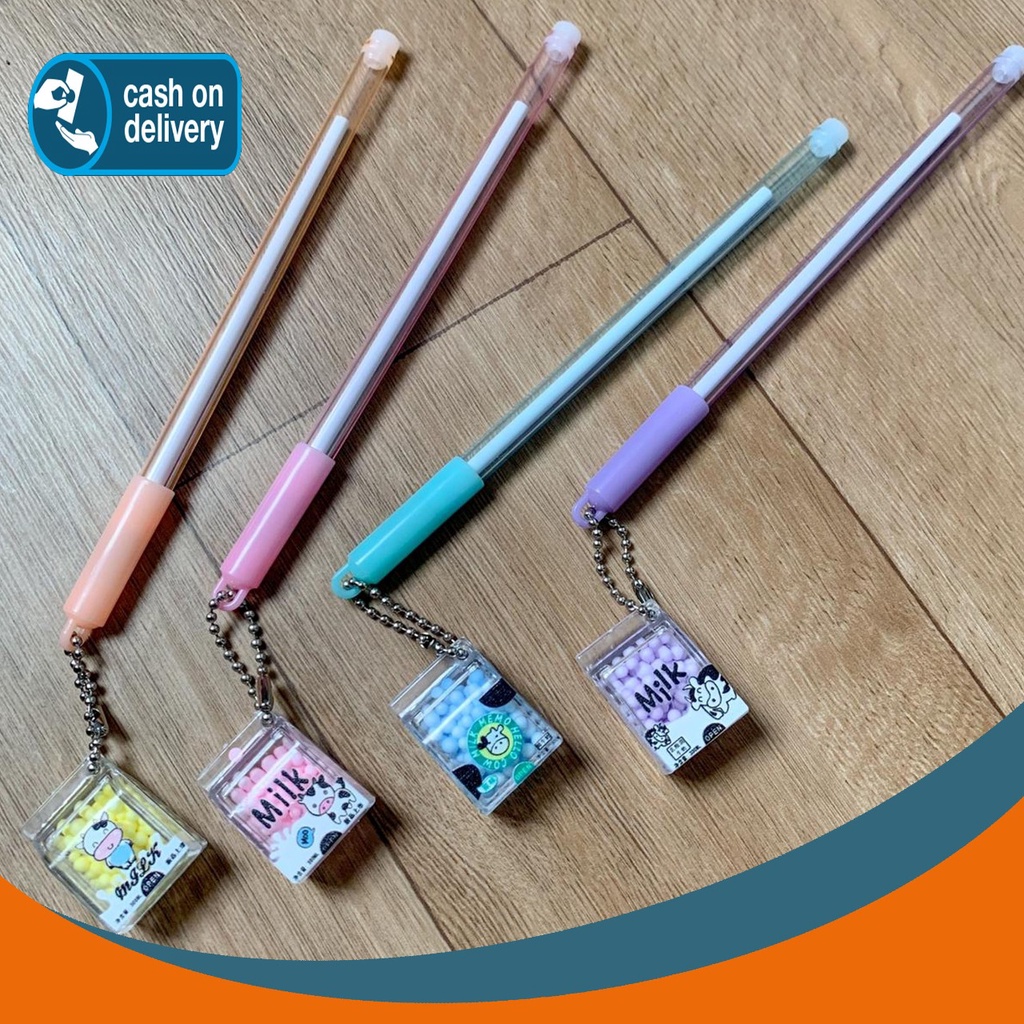 

PULPEN GANTUNGAN SUSU SAPI MILK PEN PENA GEL KARAKTER LUCU BOBA BUBBLE TEA MURAH
