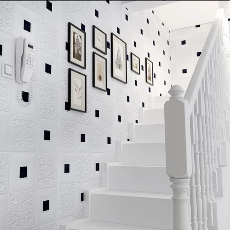 PEKANBARU Wallpaper foam  3D 6mm-7mm-batik hitam