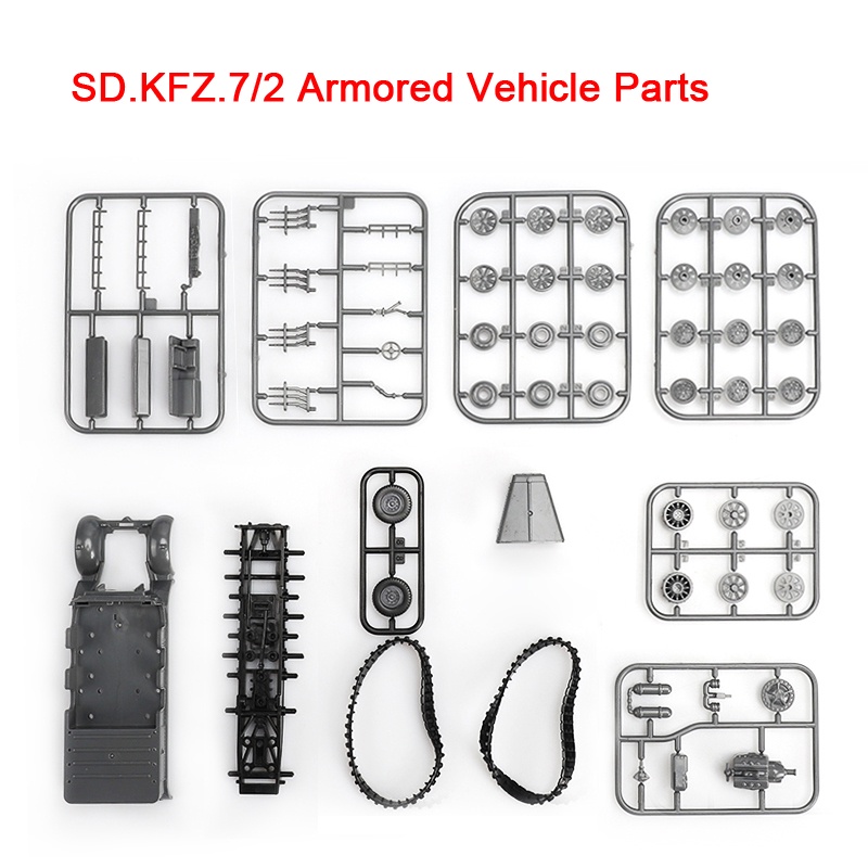 Mainan Rakit Model Kendaraan Armored 4d 1 / 72 WW2 Jerman SD.Kfz.7 Half Track