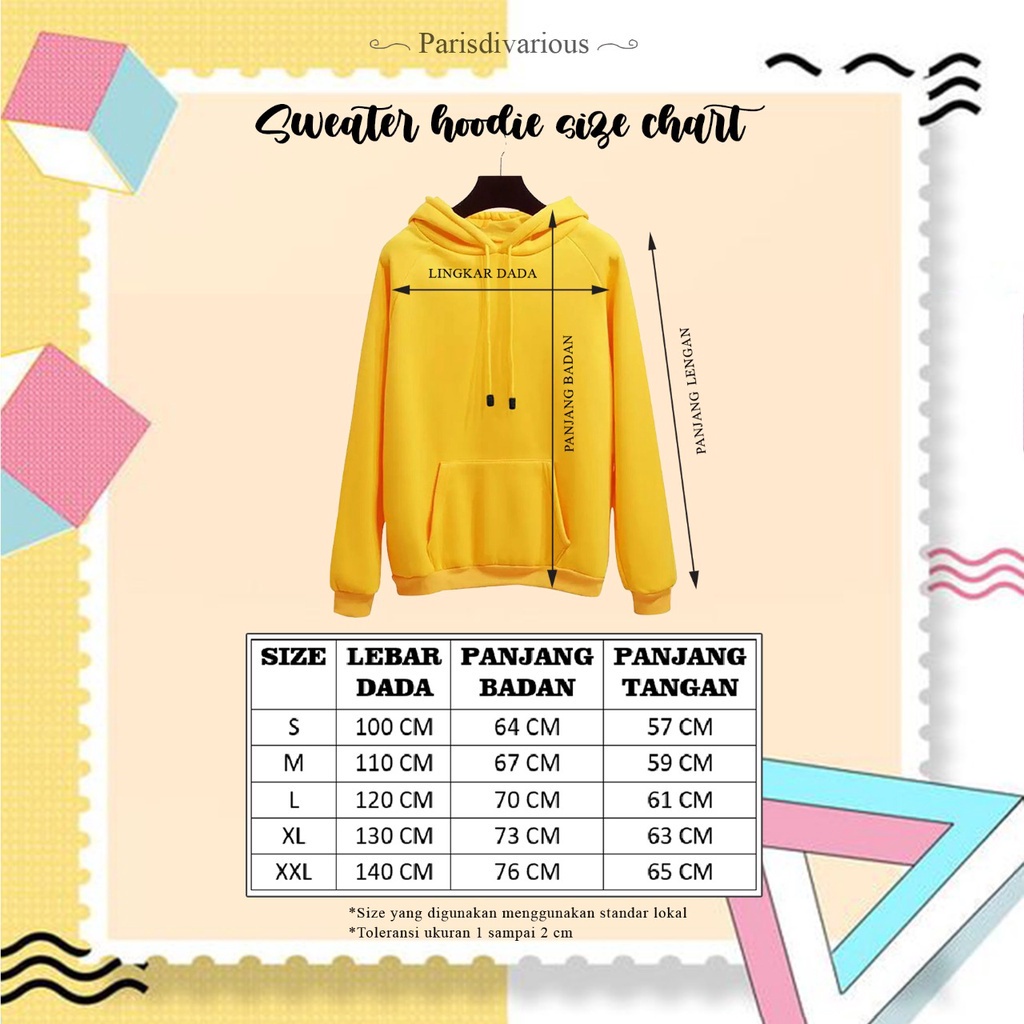 Parisdivarious Sweater Hoodie Jemper Saranghae Bahan Fleece Size S - XXL (Pria &amp; Wanita)