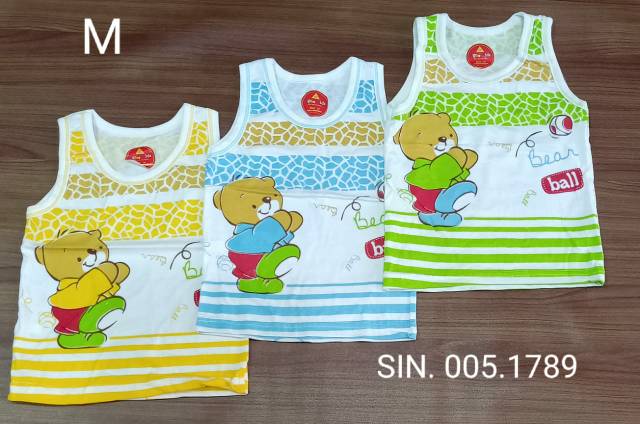 3PCS Singlet Anak Agreekids / singlet santai / Pakaian Dalam Anak /  Singlet Kaos / Kaos Kutang Anak