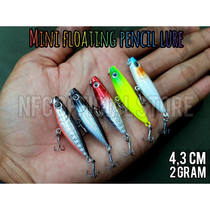 Mini floating pencil lure 4,3cm / 2gr For ultralight casting. Target hampala barramundi laosan payus