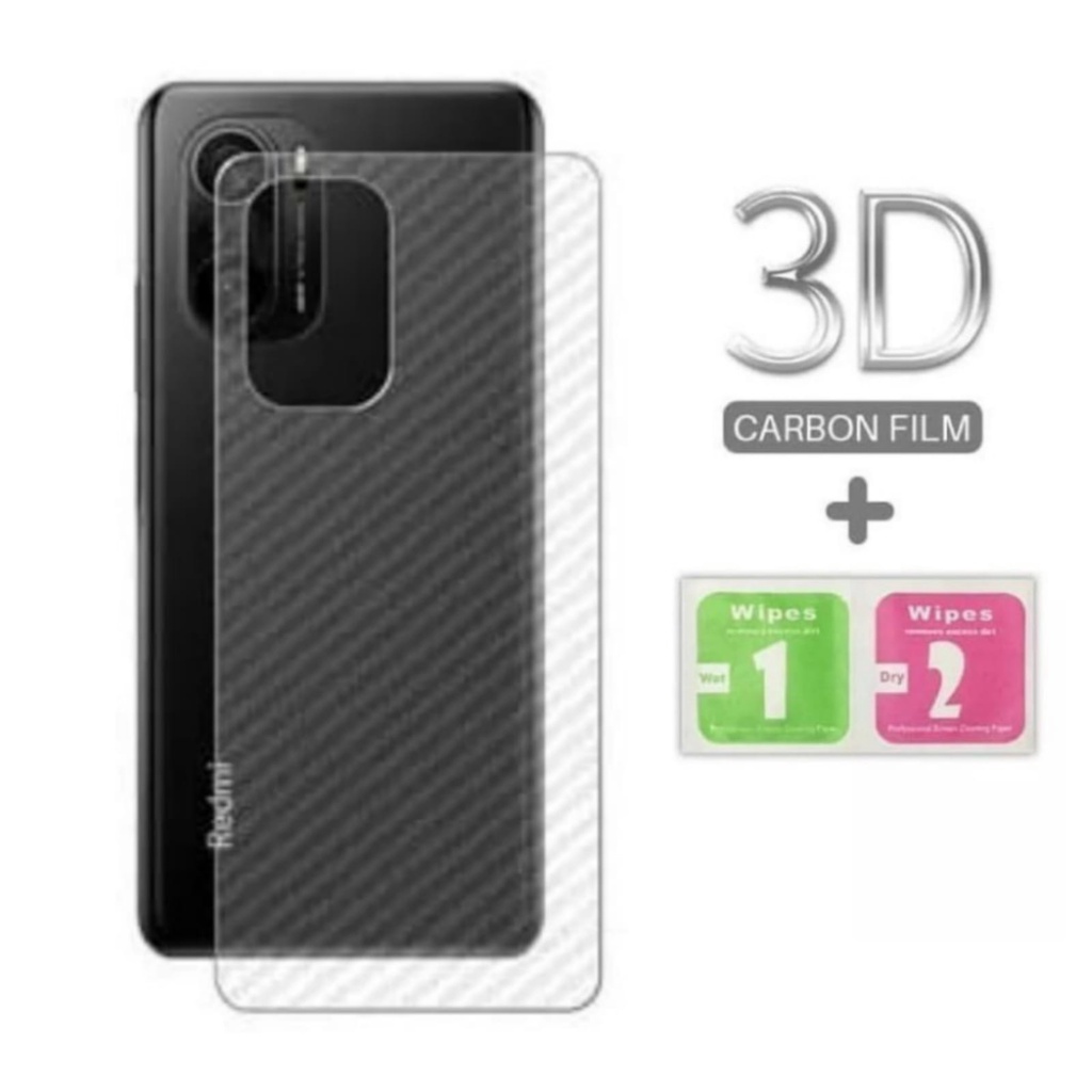 Promo Garskin Carbon For Xiaomi Poco F3 3D Transparent Carbon Fiber Back Film Skin Screen Protector Sticker