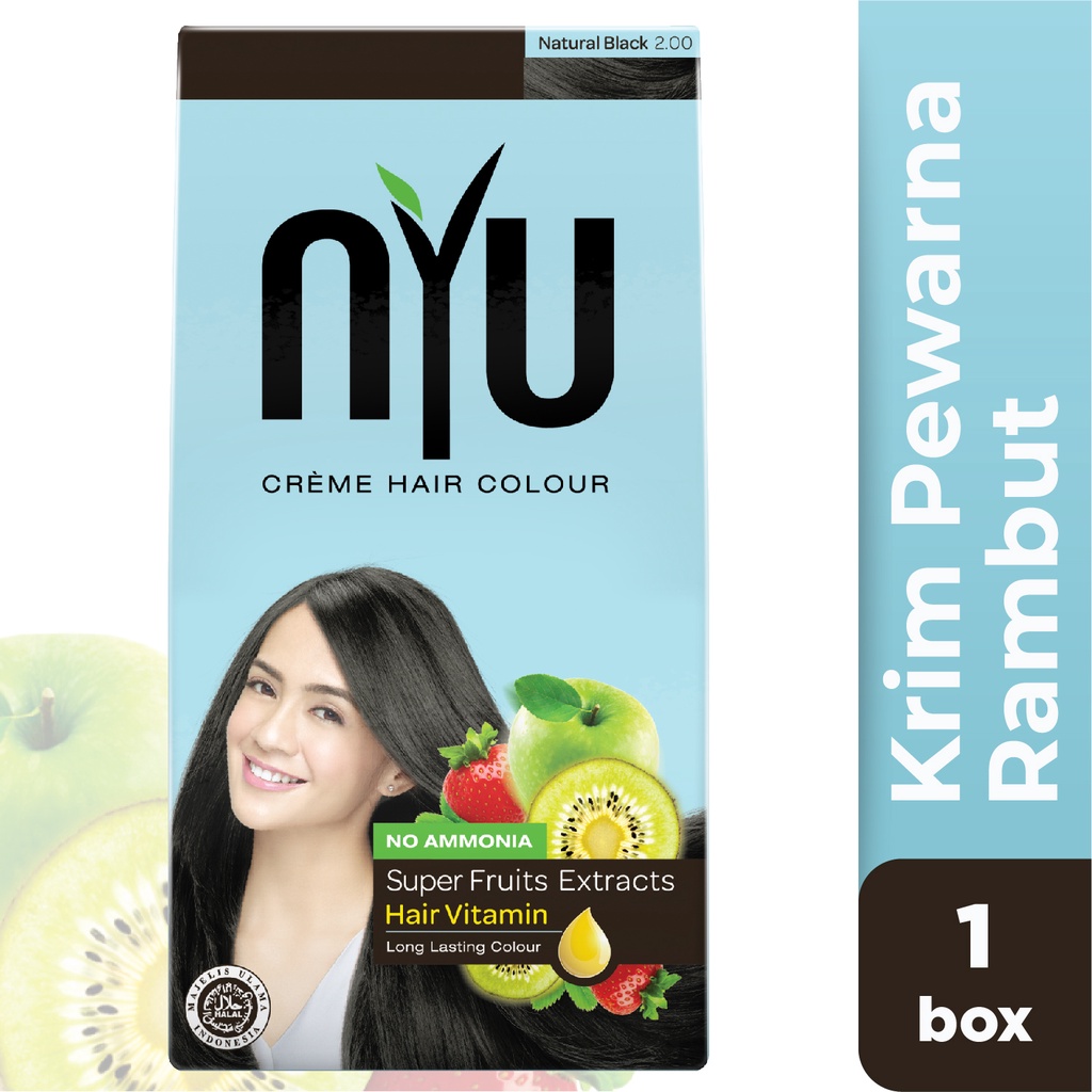 NYU Creme Hair Colour Natural Black - Pewarna Rambut