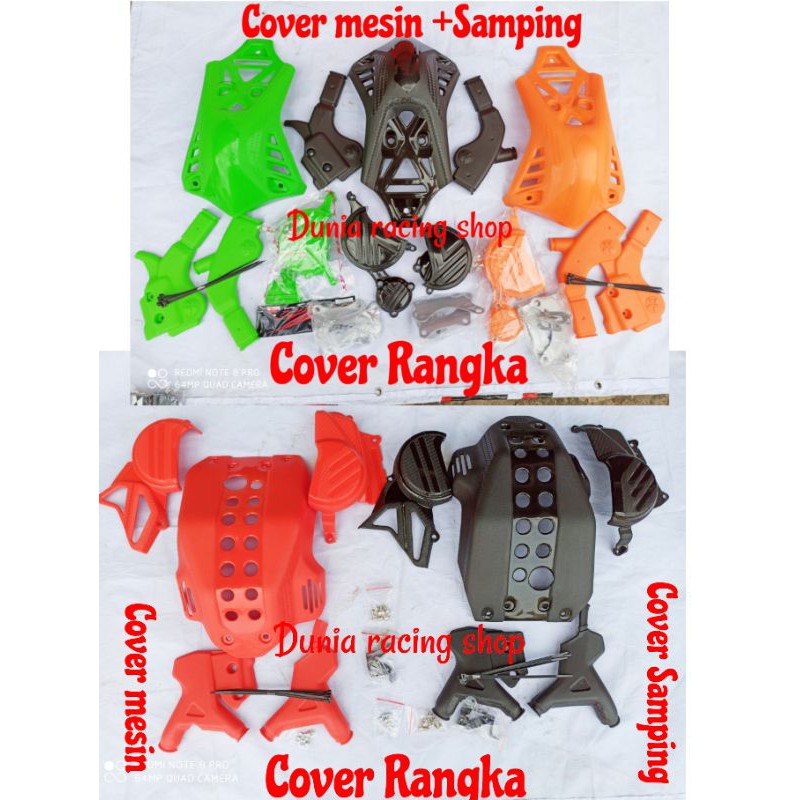 Cover Engine Tutup mesin Cover rangka CRF 150 KLX 150 DTracker 150 sepaket + samping