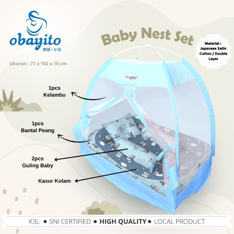 Obayito Baby Nest Set / KAsur Kelambu Bayi