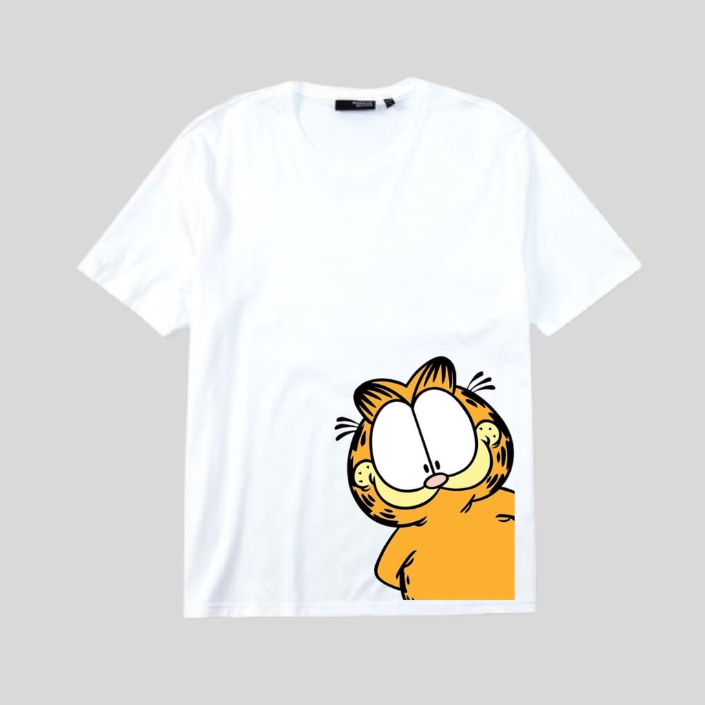 Clothing May - Kaos Garfield Kaos Koas Dewasa Anak Karater Distro Kekinin T Shirt Tshirt T-Shirt Premium Murah Unisex Wanita Perempuan Pria Laki-Laki Cowok Cewek Bahan Cotton Combed 30S Katun Kombed Sablon Dtf Murah Premium Oversize Kaus Oblong